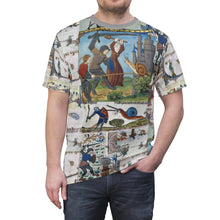 Load image into Gallery viewer, Medieval Knights Fighting Snails AOP  Tee