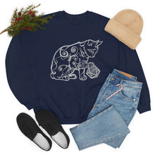 Load image into Gallery viewer, Cat Playing D&D Heavy Blend™ Crewneck Sweatshirt