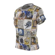 Load image into Gallery viewer, Medieval Cats Licking Their Butts Women's AOP  Tee