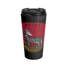 Load image into Gallery viewer, Aries Vintage Stainless Steel Travel Mug