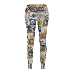 Medieval Cats Licking Their Butts Casual Leggings