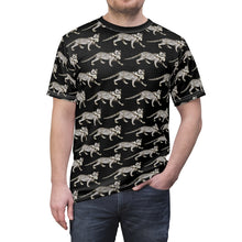 Load image into Gallery viewer, Flaisch Macht Flaisch Cat AOP Tee