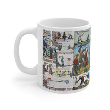 Load image into Gallery viewer, Medieval Knights Fighting Snails Ceramic Mug 11oz