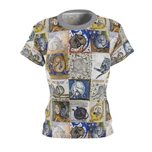 Load image into Gallery viewer, Medieval Cats Licking Their Butts Women's AOP  Tee