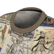 Load image into Gallery viewer, People Getting Stabbed in Medieval Manuscripts Women's AOP Tee