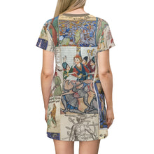 Load image into Gallery viewer, People Getting Stabbed in Medieval Manuscripts AOP T-shirt Dress