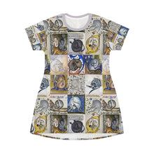 Load image into Gallery viewer, Medieval Cats Licking Their Butts AOP T-shirt Dress