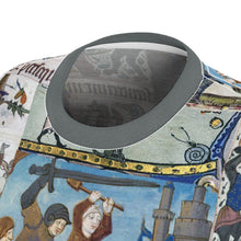 Load image into Gallery viewer, Medieval Knights Fighting Snails Women's AOP Tee