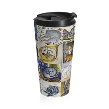 Load image into Gallery viewer, Medieval Cats Licking Their Butts Stainless Steel Travel Mug