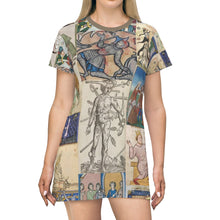 Load image into Gallery viewer, People Getting Stabbed in Medieval Manuscripts AOP T-shirt Dress