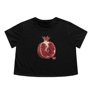 Pomegranate Flowy Cropped Tee