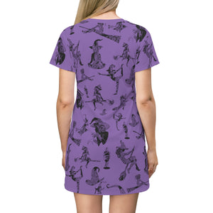 Witchy Vibes All Over Print T-Shirt Dress