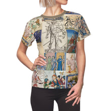 Load image into Gallery viewer, People Getting Stabbed in Medieval Manuscripts Women's AOP Tee
