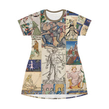 Load image into Gallery viewer, People Getting Stabbed in Medieval Manuscripts AOP T-shirt Dress