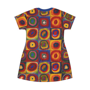 Kandinsky Print Tunic Top,  Bohemian Style, Art-Inspired Fashion, Perfect Gift for Art Lovers