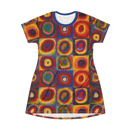 Kandinsky Print Tunic Top,  Bohemian Style, Art-Inspired Fashion, Perfect Gift for Art Lovers