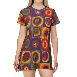 Kandinsky Print Tunic Top,  Bohemian Style, Art-Inspired Fashion, Perfect Gift for Art Lovers