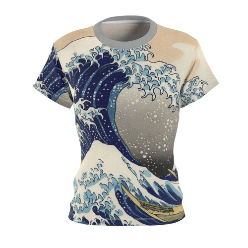 Great Wave of Kanagawa Graphic Tee, Womens T-Shirt, AOP Cut & Sew Shirt, Beachwear Gift, Summer Fashion, Art Inspired Apparel