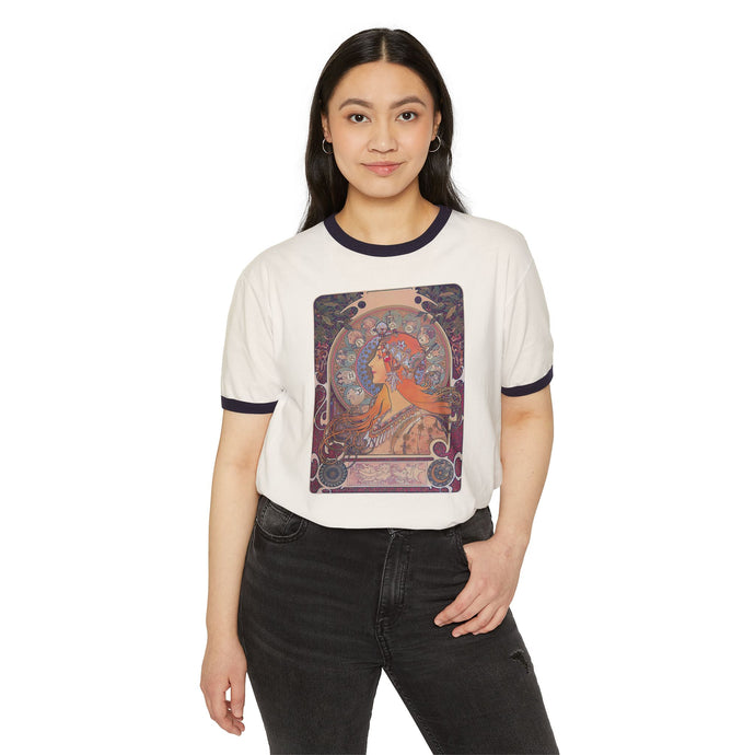 Art Nouveau Ringer Vintage Style T-Shirt