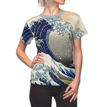 Load image into Gallery viewer, Great Wave of Kanagawa Graphic Tee, Womens T-Shirt, AOP Cut &amp; Sew Shirt, Beachwear Gift, Summer Fashion, Art Inspired Apparel