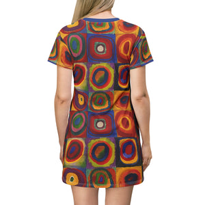Kandinsky Print Tunic Top,  Bohemian Style, Art-Inspired Fashion, Perfect Gift for Art Lovers