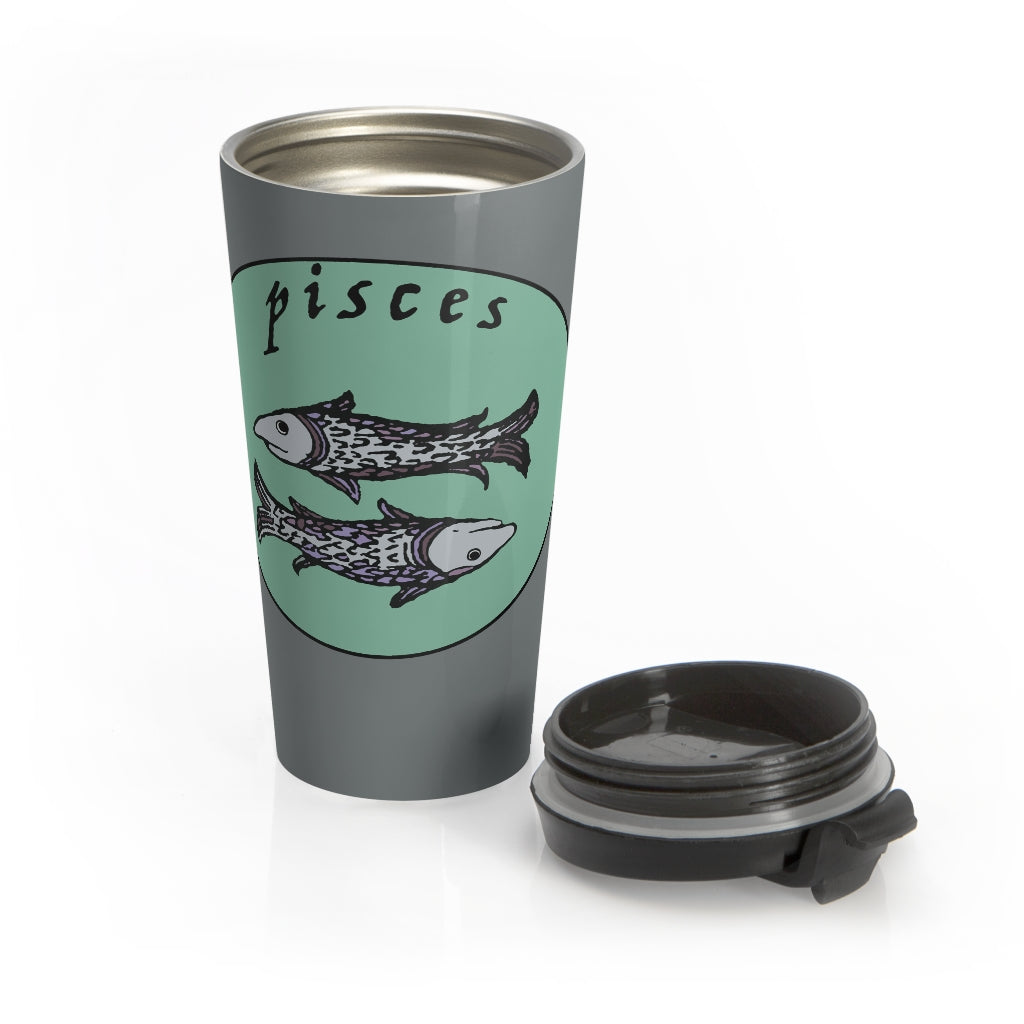 Pisces Vintage Stainless Steel Travel Mug