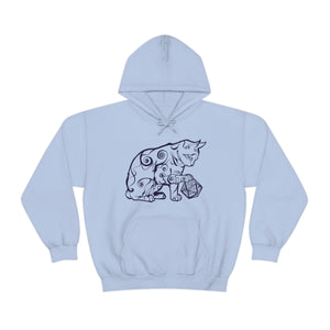 Cat Playing D&D Heavy Blend™ Hooded Sweatshirt