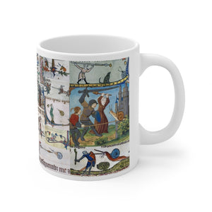 Medieval Knights Fighting Snails Ceramic Mug 11oz