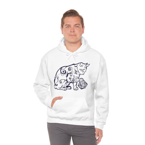 Cat Playing D&D Heavy Blend™ Hooded Sweatshirt