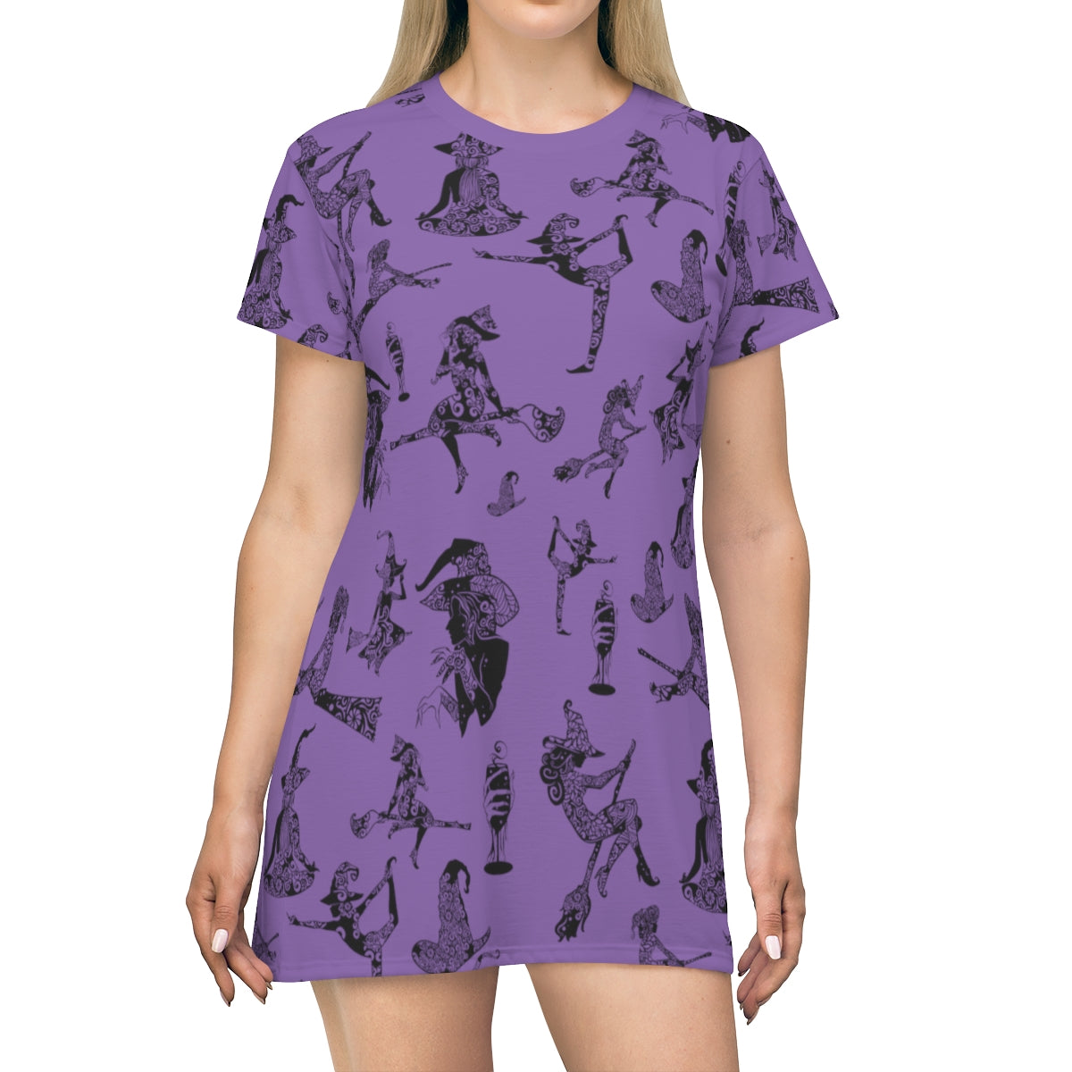 Witchy Vibes All Over Print T-Shirt Dress
