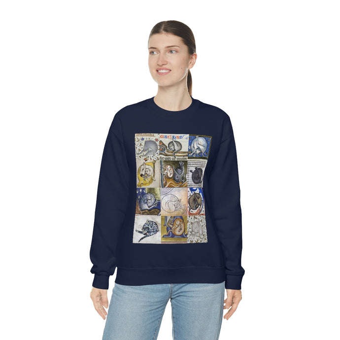 Medieval Cats Licking Their Butts Heavy Blend™ Crewneck Sweatshirt