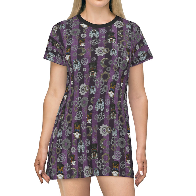 Steampunk Gnomes All Over Print T-Shirt Dress