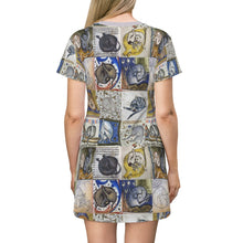 Load image into Gallery viewer, Medieval Cats Licking Their Butts AOP T-shirt Dress