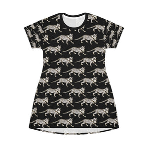 Flaisch Macht Flaish Cat All Over Print T-Shirt Dress