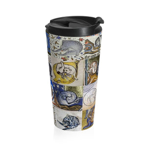 Medieval Cats Licking Their Butts Stainless Steel Travel Mug