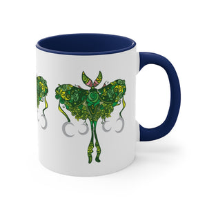 Luna Moth Accent Coffee Mug, 11oz