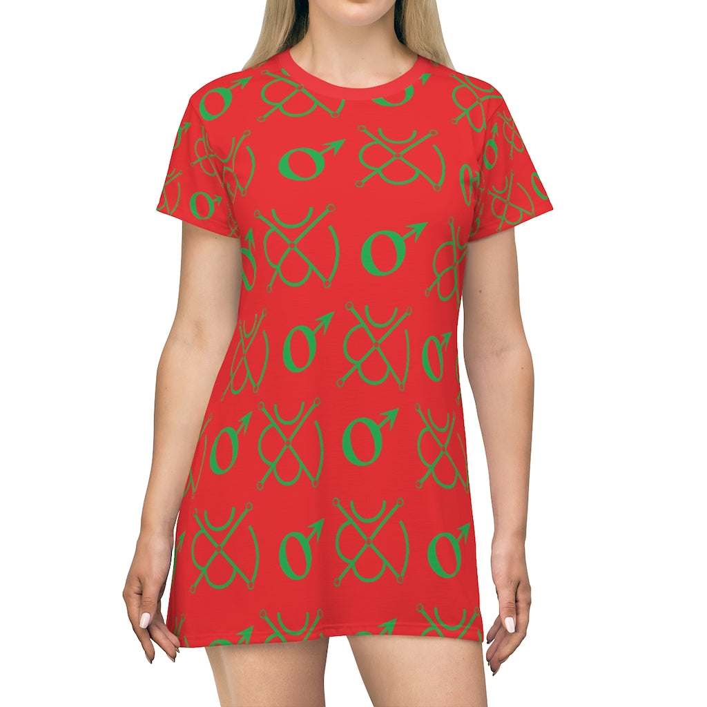 Mars Seal All Over Print T-Shirt Dress