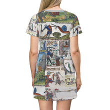 Load image into Gallery viewer, Medieval Knights Fighting Snails All Over Print T-Shirt Dress