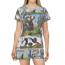Load image into Gallery viewer, Medieval Knights Fighting Snails All Over Print T-Shirt Dress