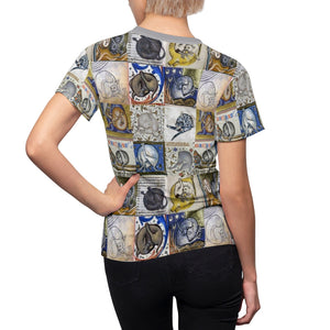 Medieval Cats Licking Their Butts Women's AOP  Tee