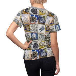 Medieval Cats Licking Their Butts Women's AOP  Tee